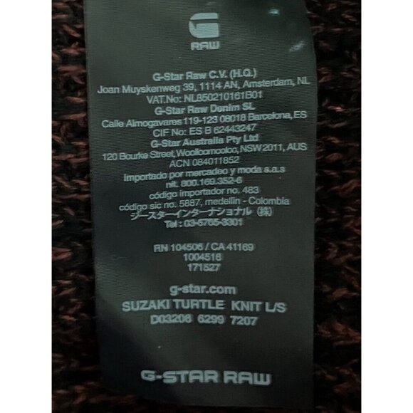 New G-Star Raw Suzaki Bordeaux Black Melange Turtle Neck Sweater Pullover - Picture 11 of 12